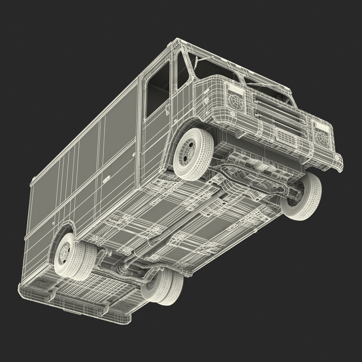 Post Office Truck Rigged 3D model