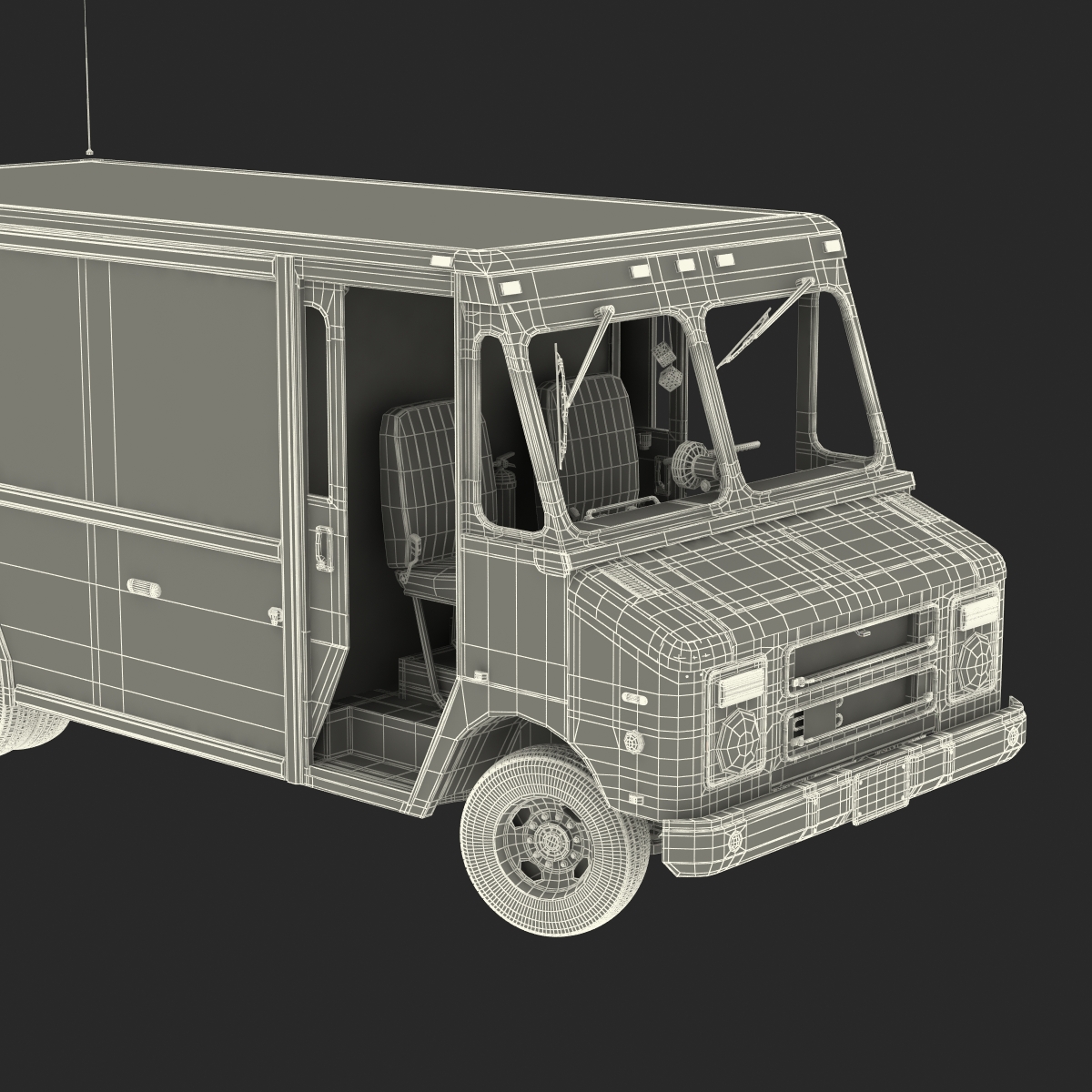 Post Office Truck Rigged 3D model