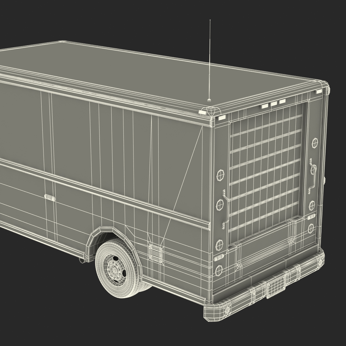 Post Office Truck Rigged 3D model