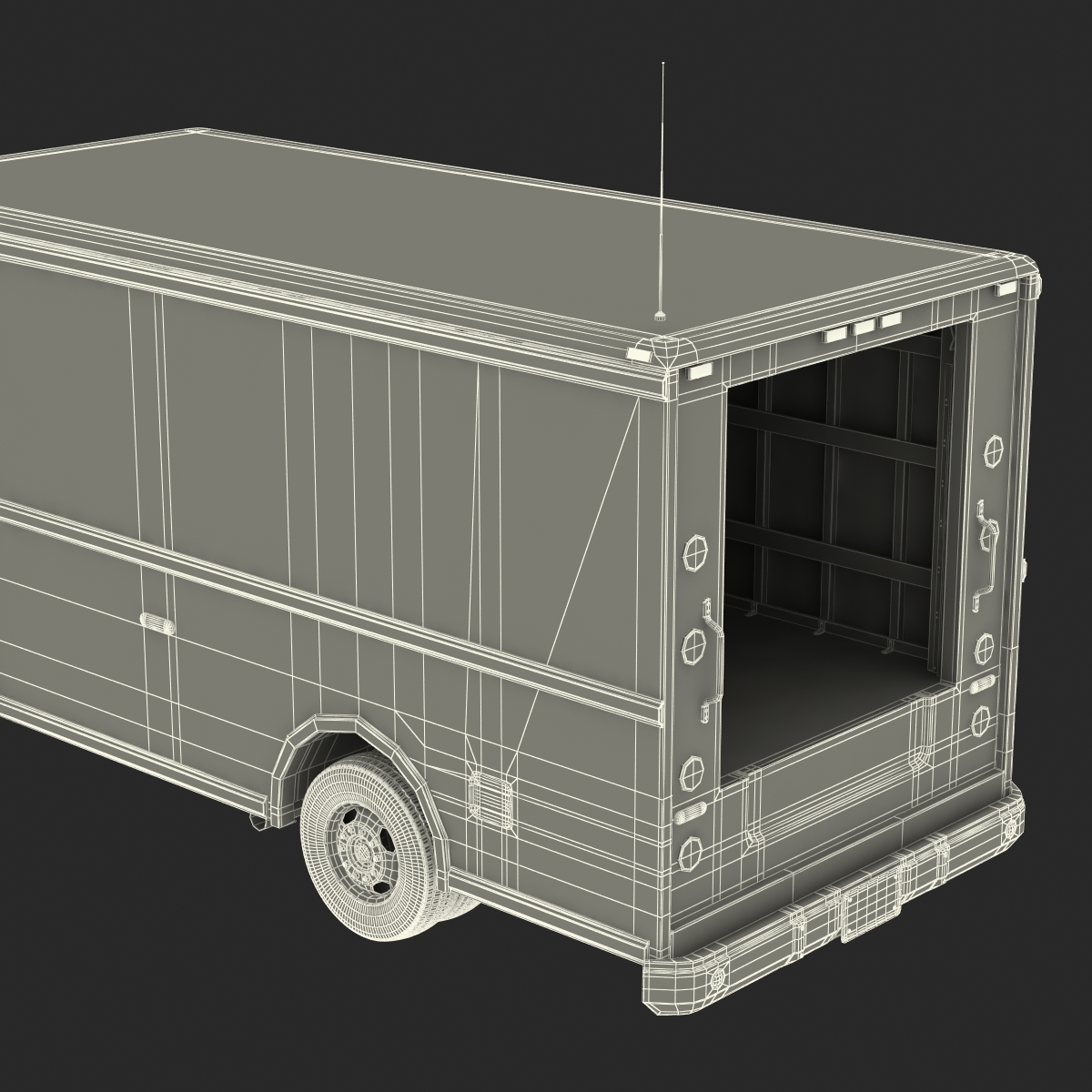 Post Office Truck Rigged 3D model