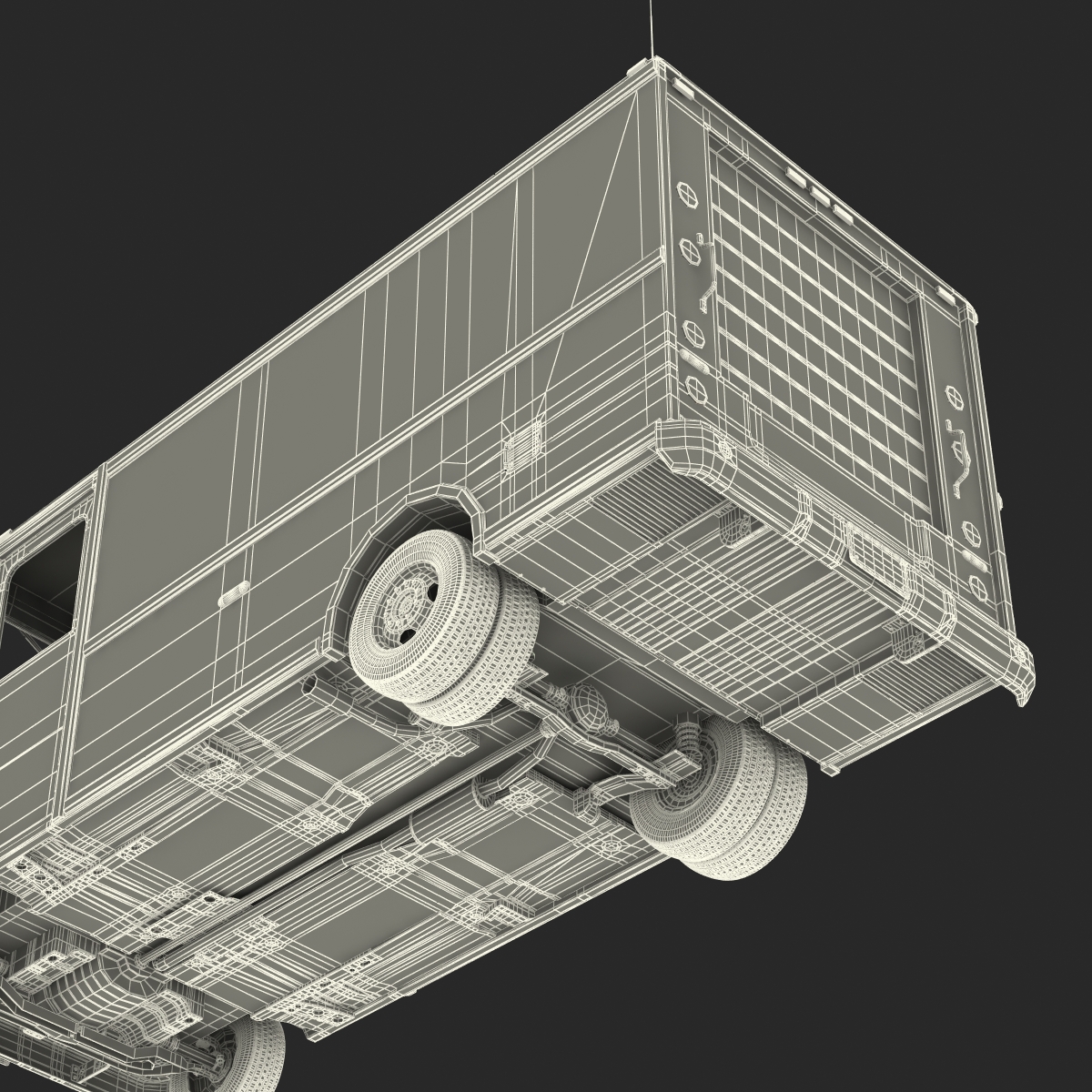 Post Office Truck Rigged 3D model