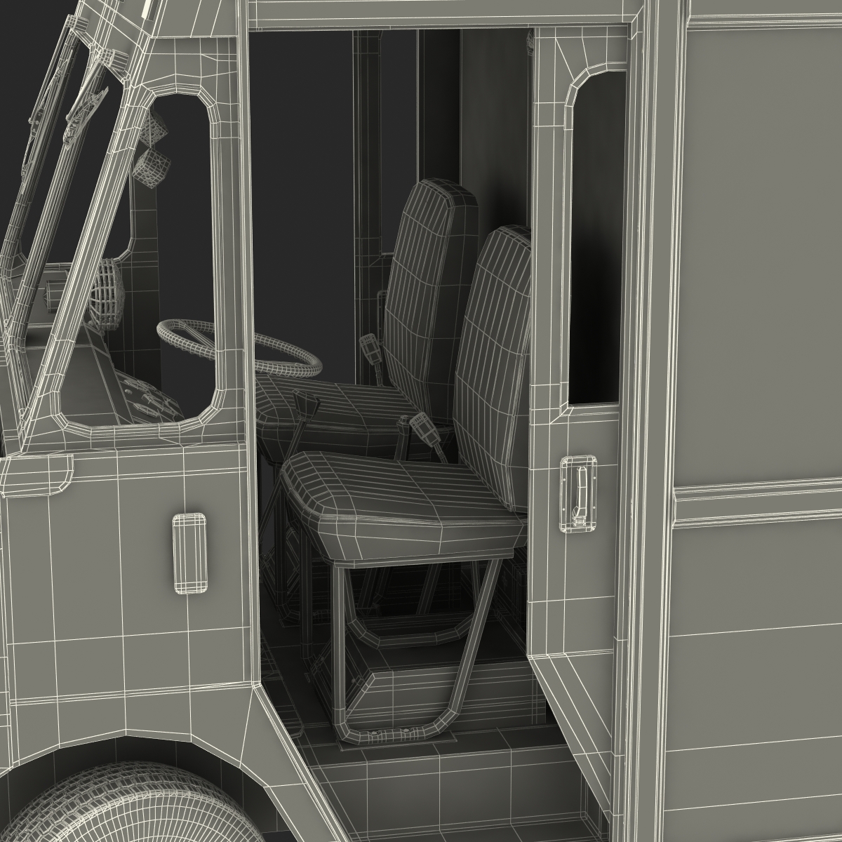 Post Office Truck Rigged 3D model