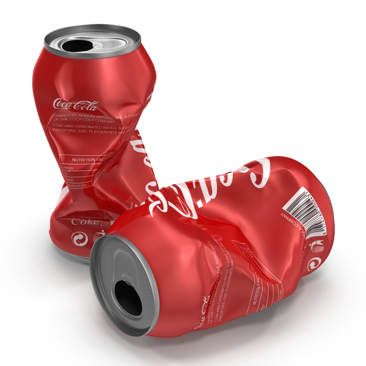 3D Crushed Soda Can Coca Cola