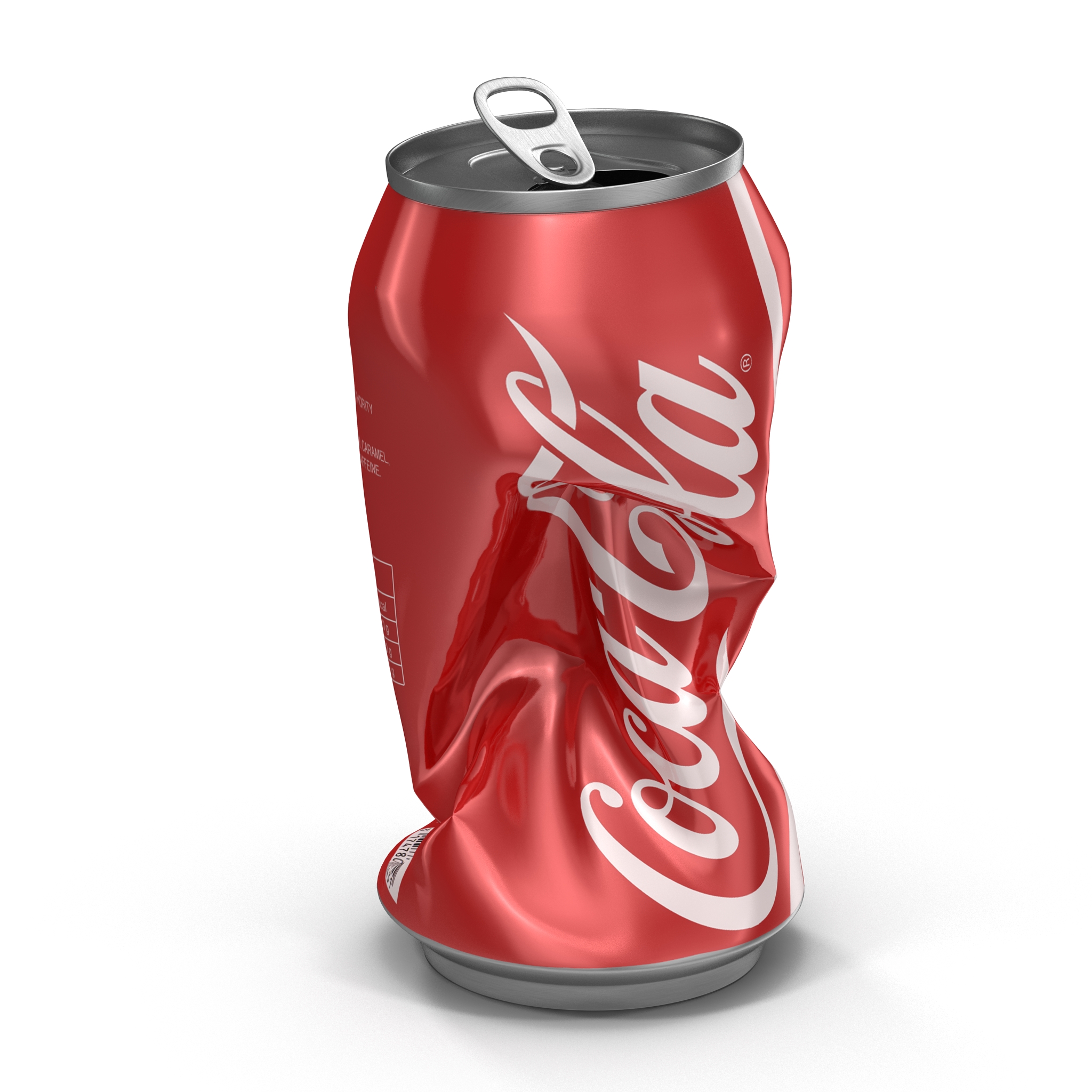 3D Crushed Soda Can 2 Coca Cola model