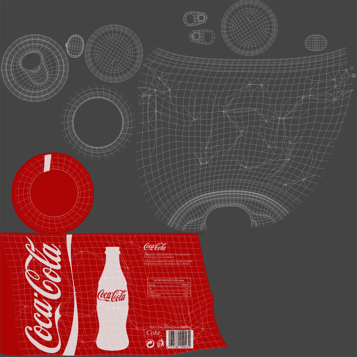 3D Crushed Soda Can 2 Coca Cola model