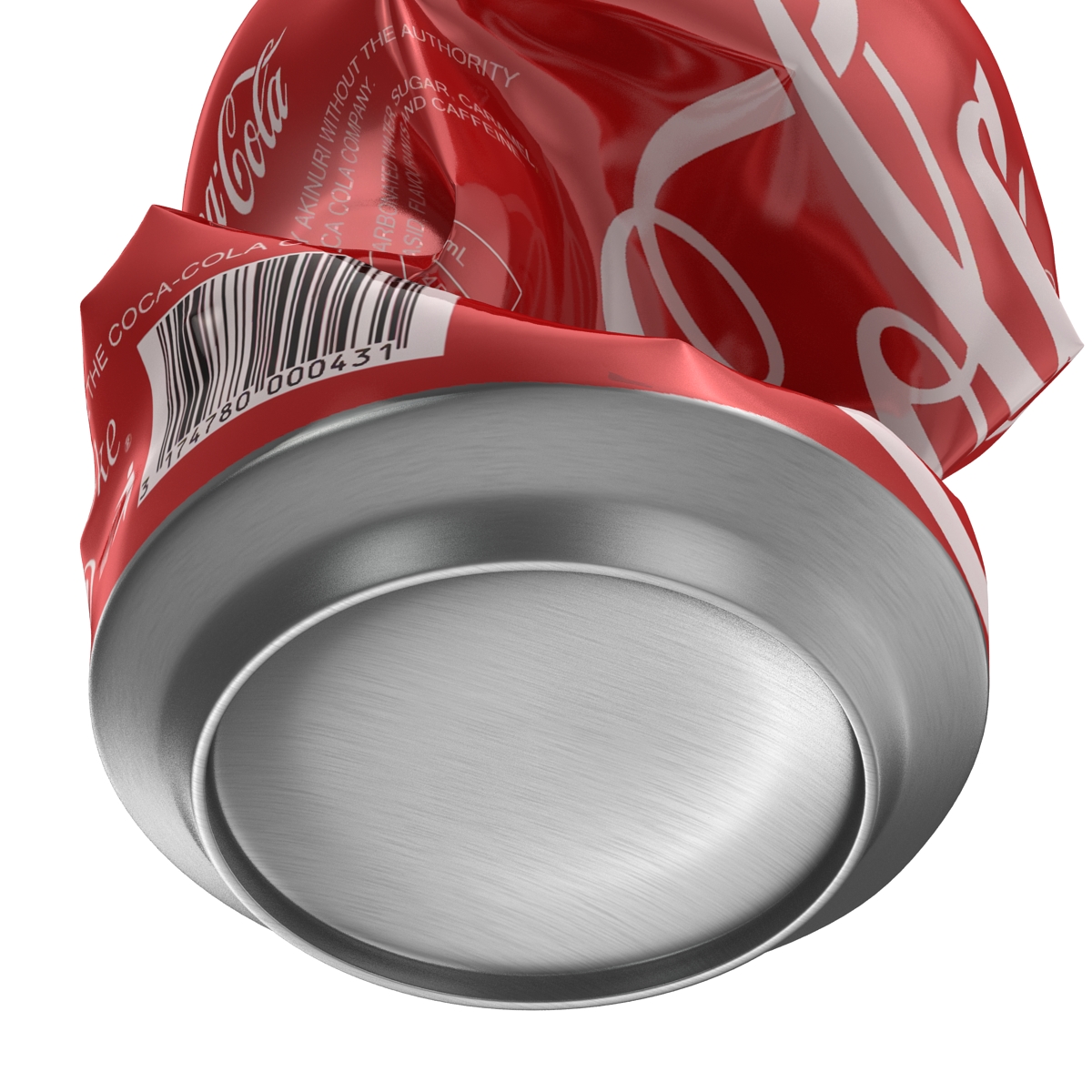 3D Crushed Soda Can 3 Coca Cola model