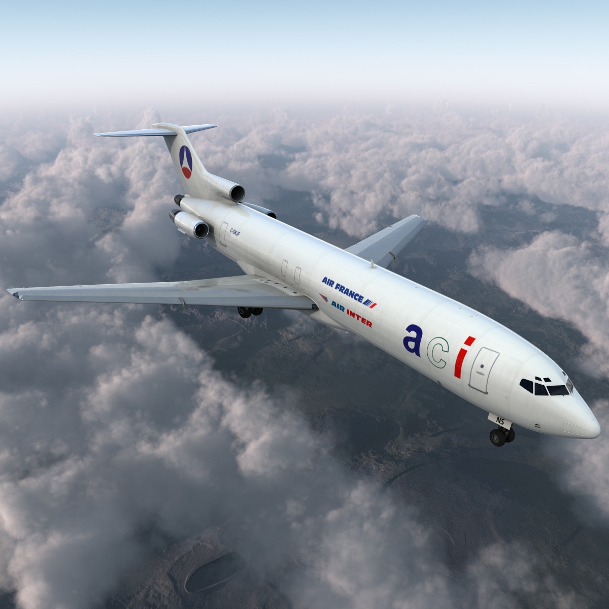 3D Boeing 727 200F Air France