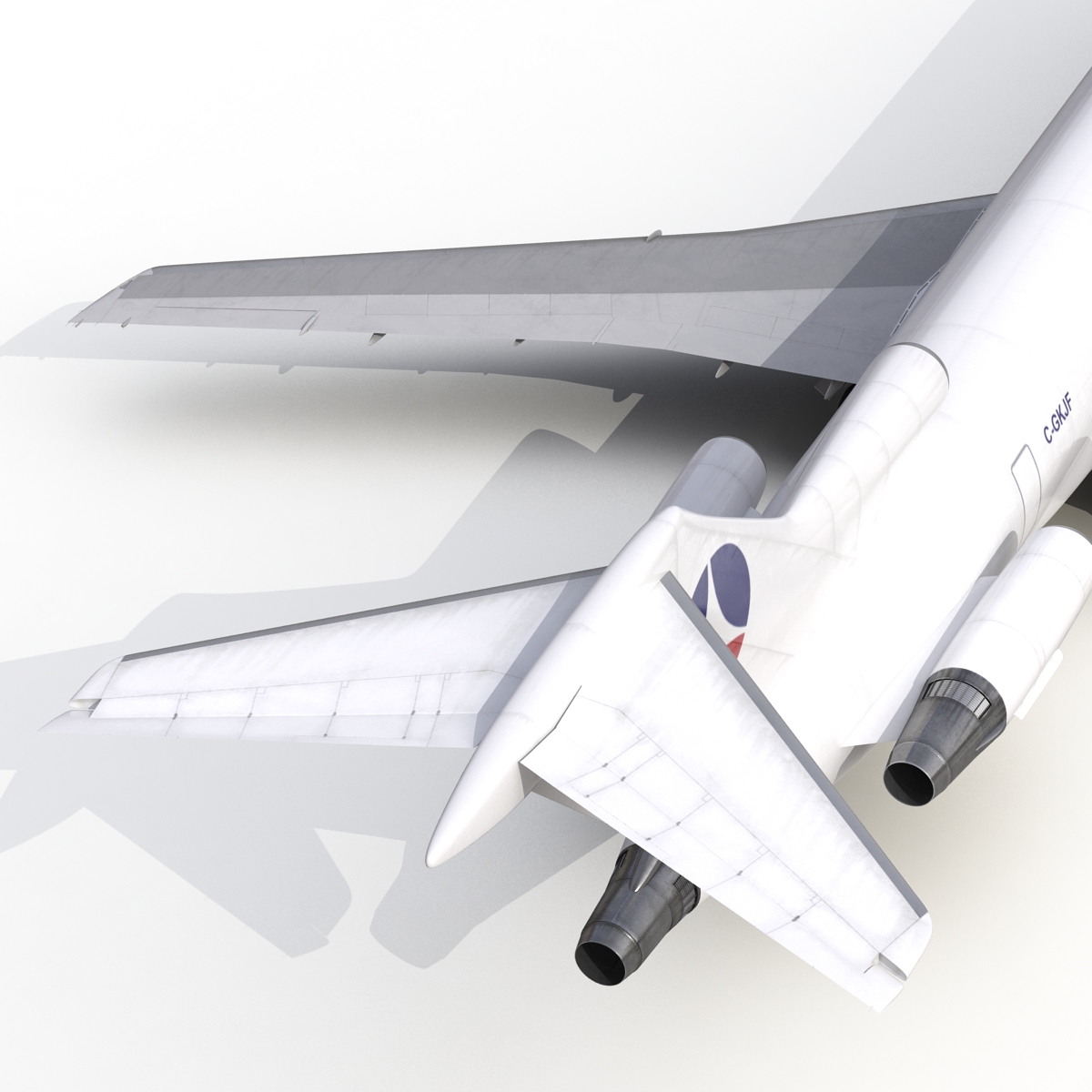 3D Boeing 727 200F Air France Rigged model