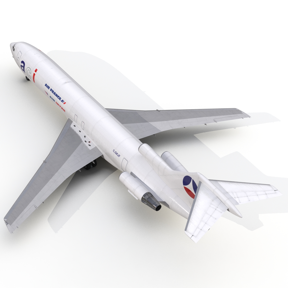 3D Boeing 727 200F Air France Rigged model