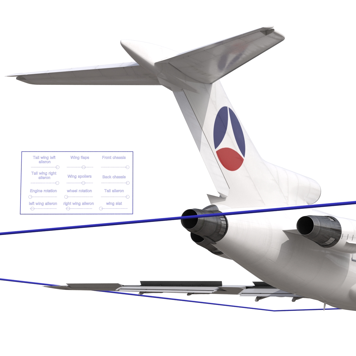 3D Boeing 727 200F Air France Rigged model