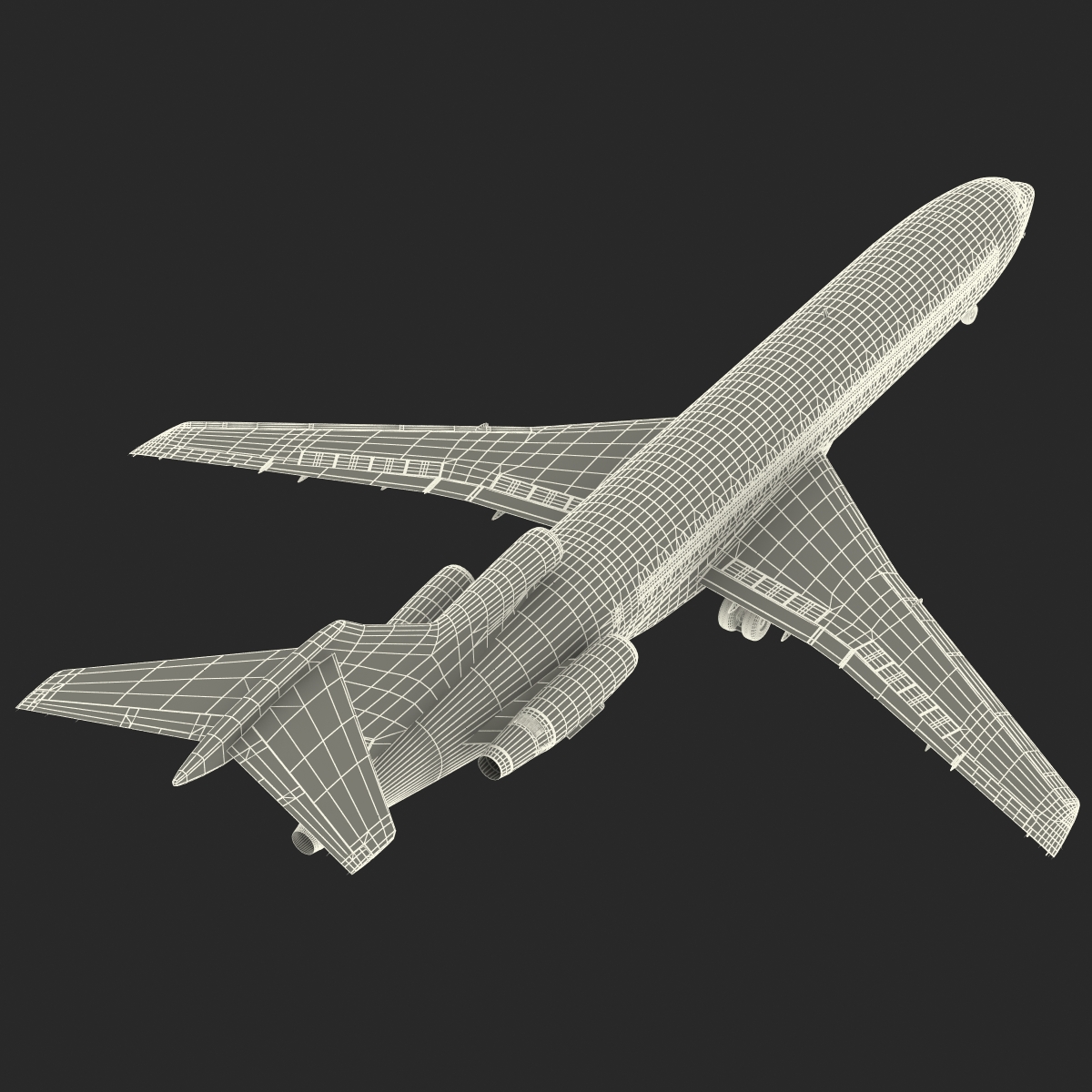 3D Boeing 727 200F Air France Rigged model