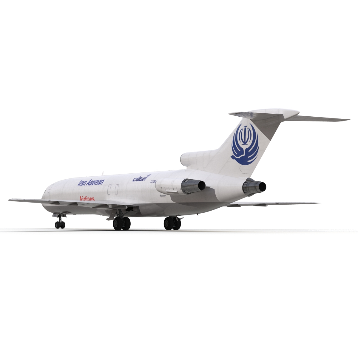 Boeing 727 200F Iran Aseman Rigged 3D model