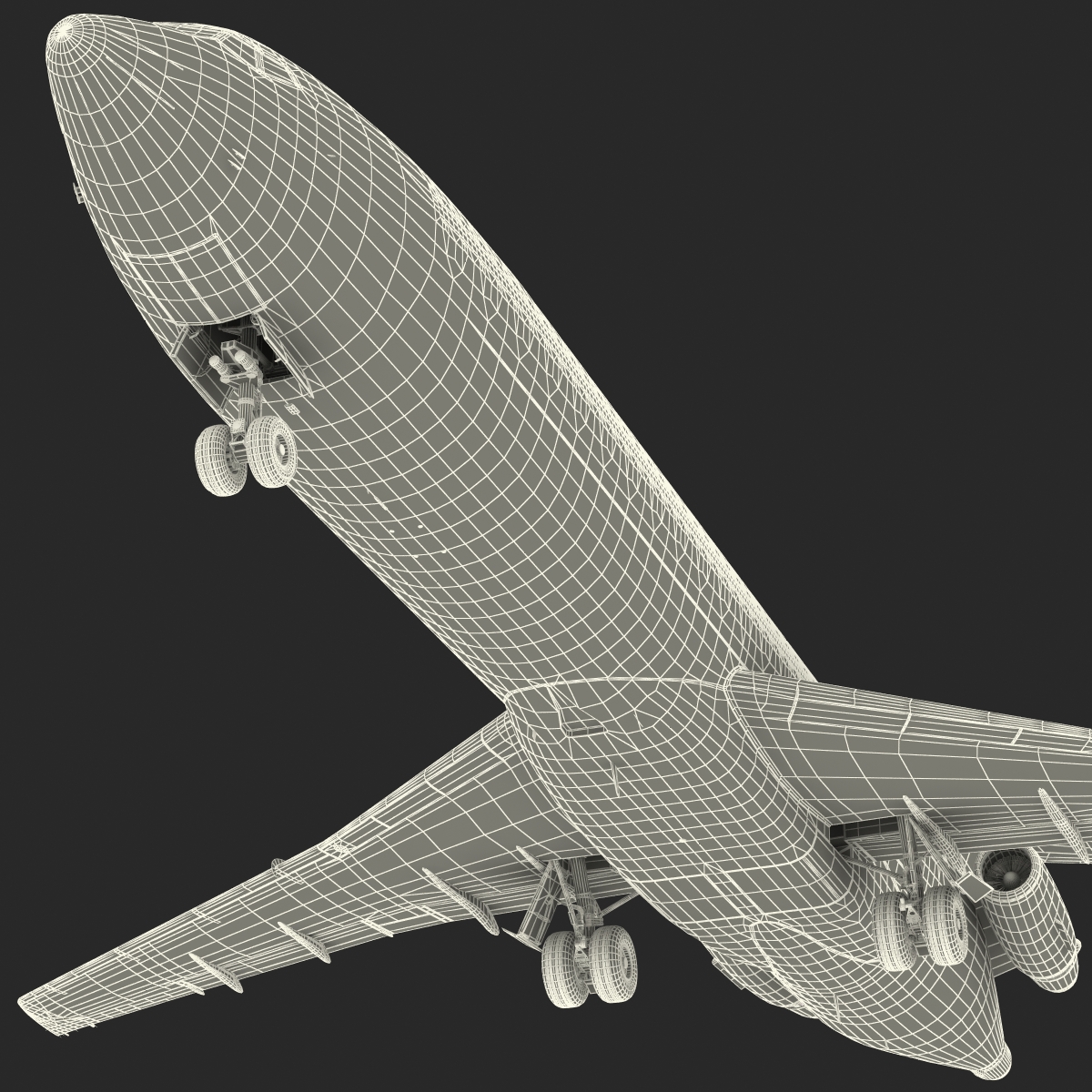 Boeing 727 200F Iran Aseman Rigged 3D model