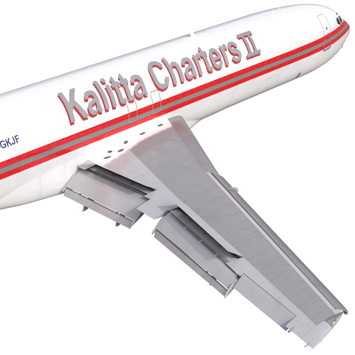 Boeing 727 200F Kalitta Air Rigged 3D model