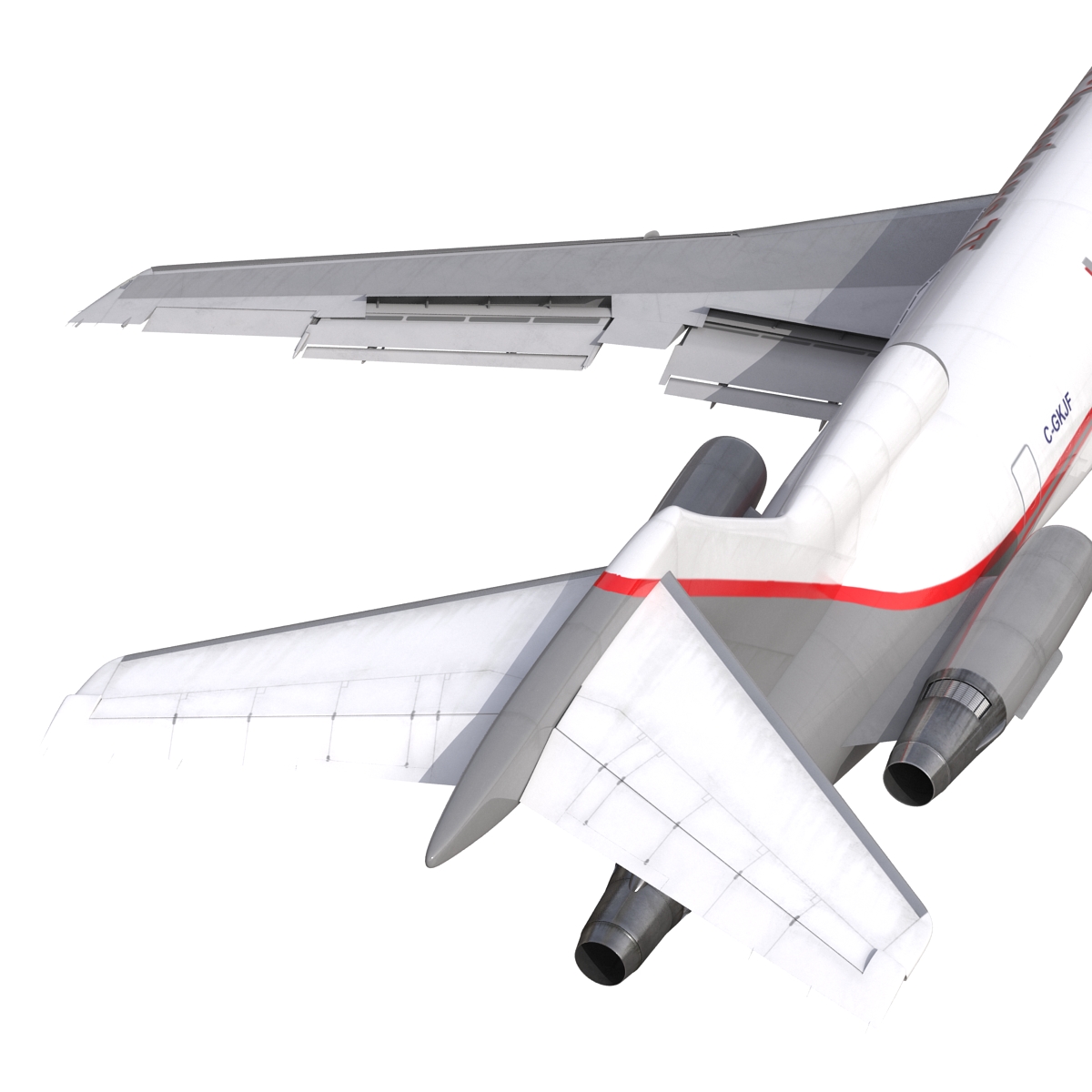 Boeing 727 200F Kalitta Air Rigged 3D model