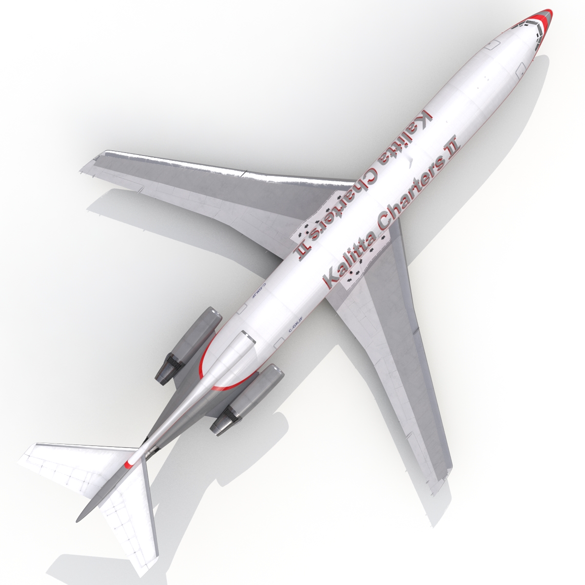 Boeing 727 200F Kalitta Air Rigged 3D model