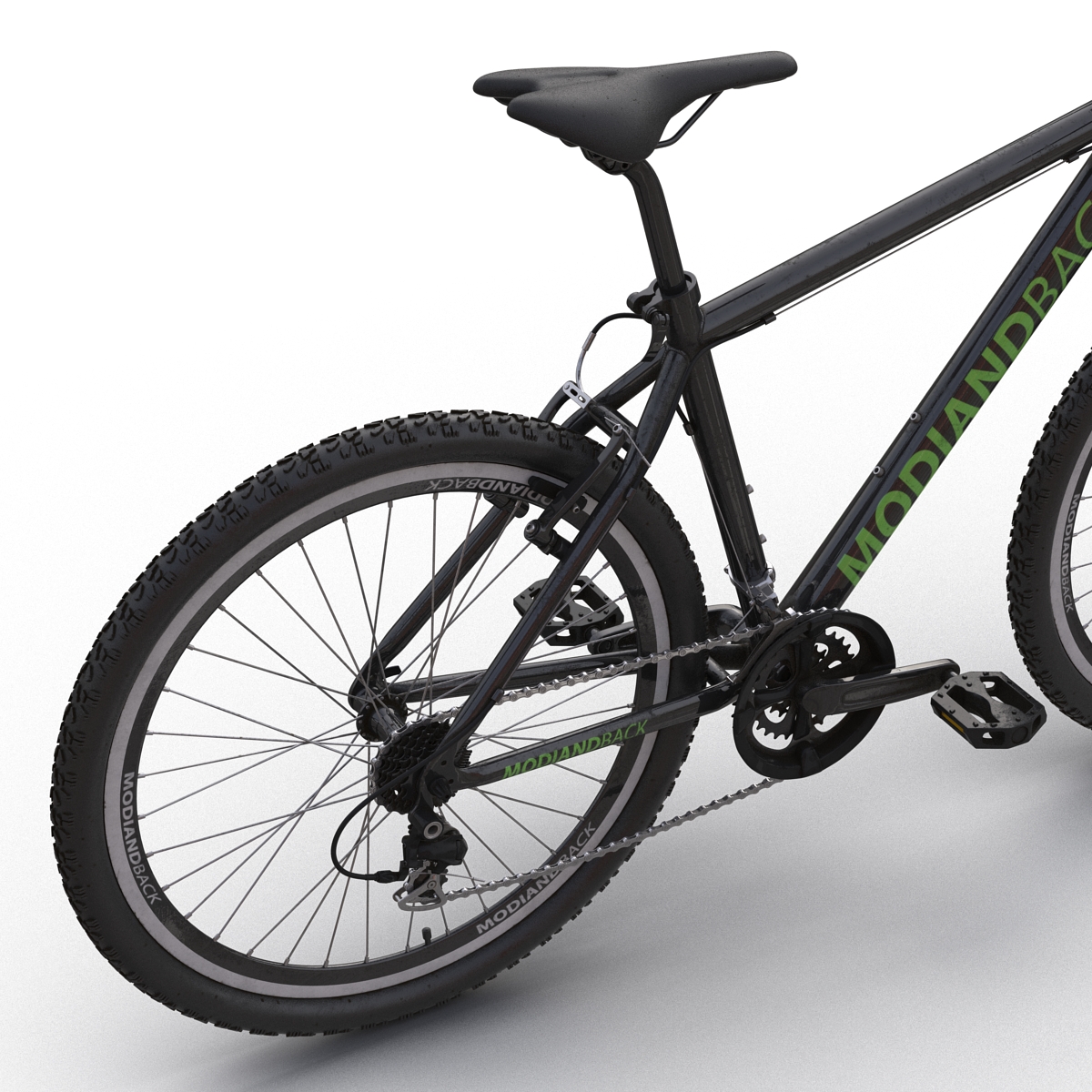 3D Mountain Bike Black Rigged