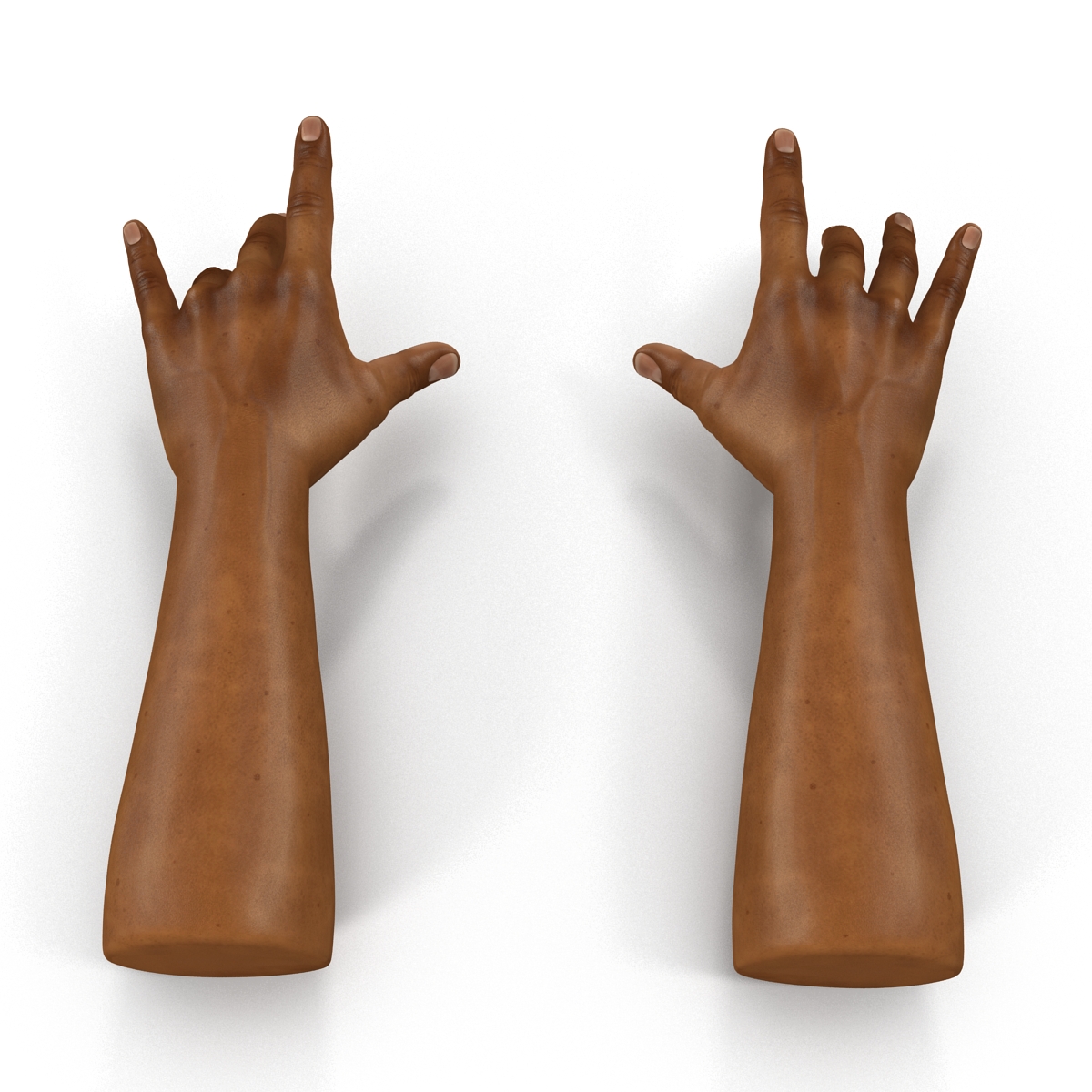 3D African Man Hands 3 Pose 3