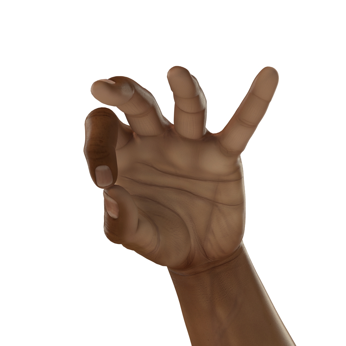 3D African Man Hands 3 Pose 5