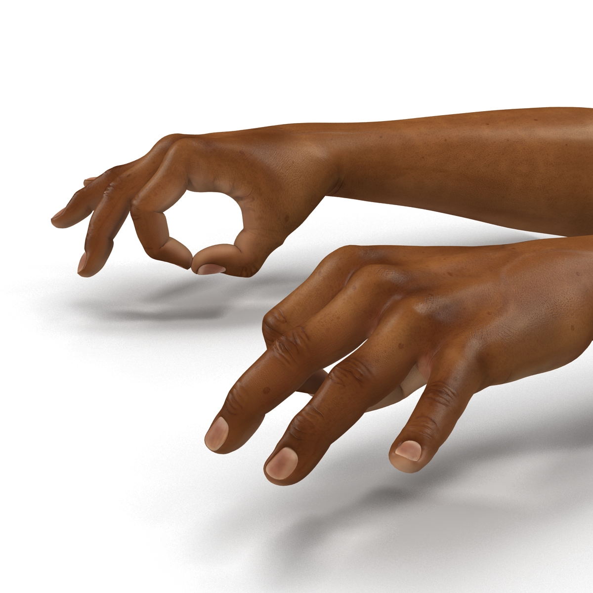 3D African Man Hands 3 Pose 5