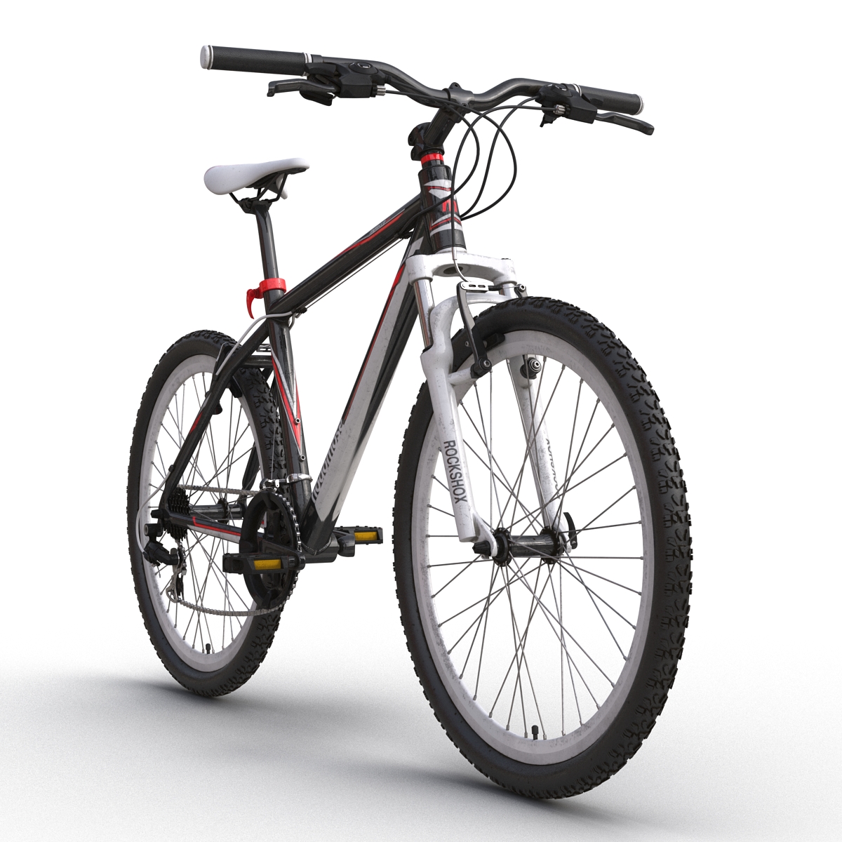 Mountain Bike Red Rigged 3D model