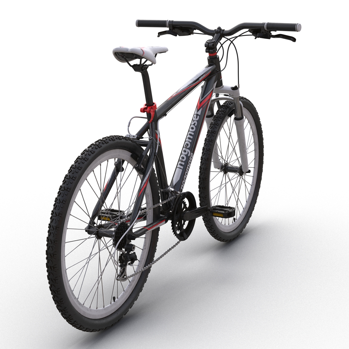 Mountain Bike Red Rigged 3D model