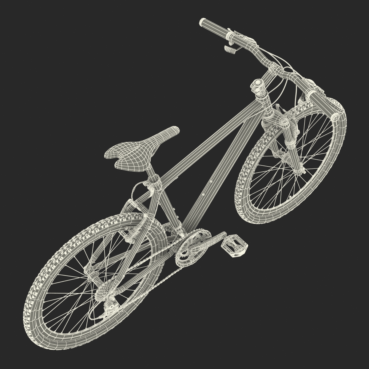 Mountain Bike Red Rigged 3D model