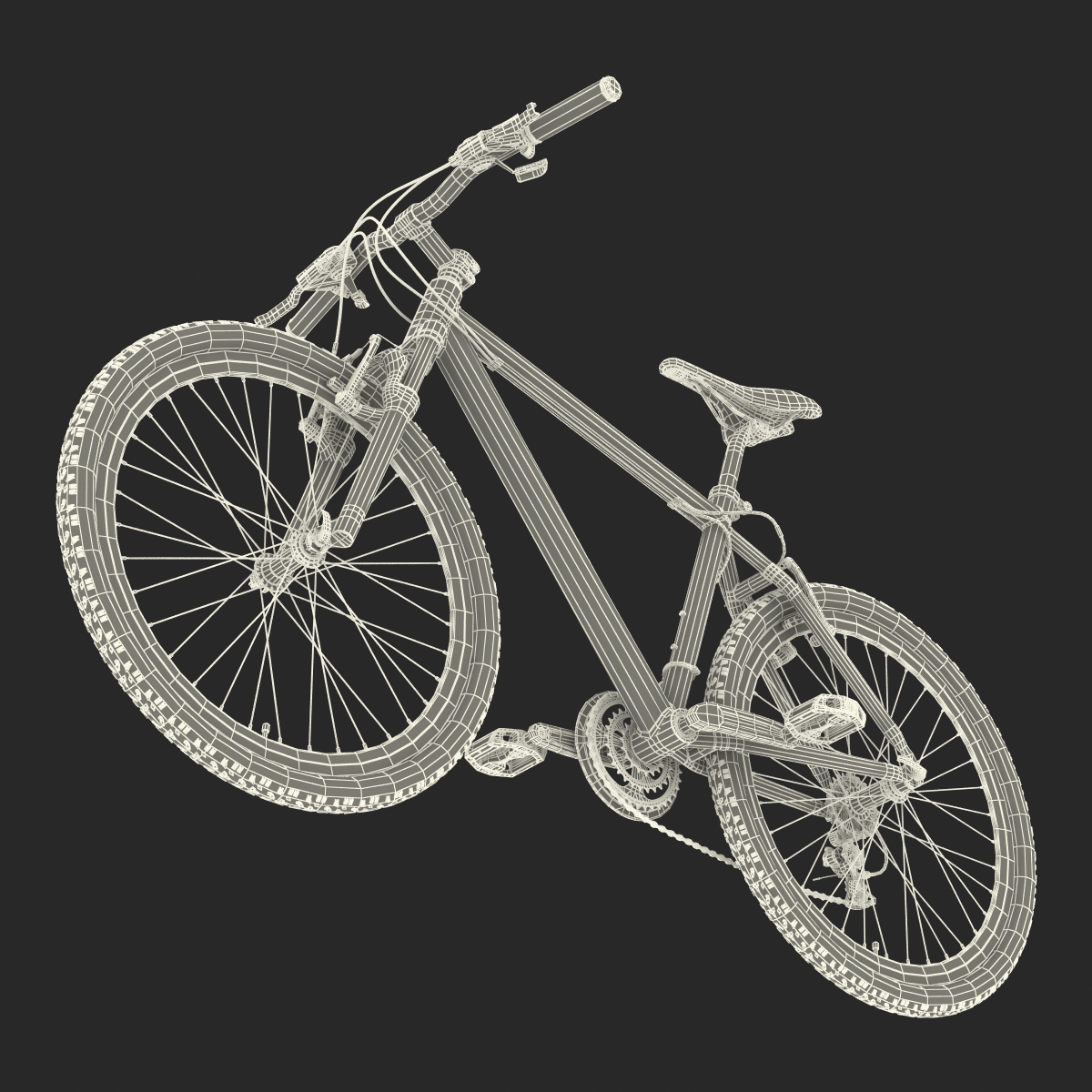 Mountain Bike Red Rigged 3D model