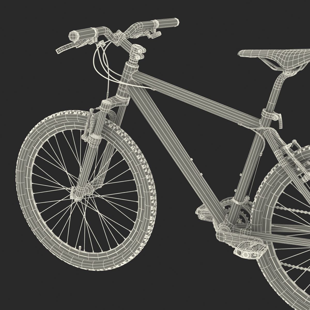 Mountain Bike Red Rigged 3D model