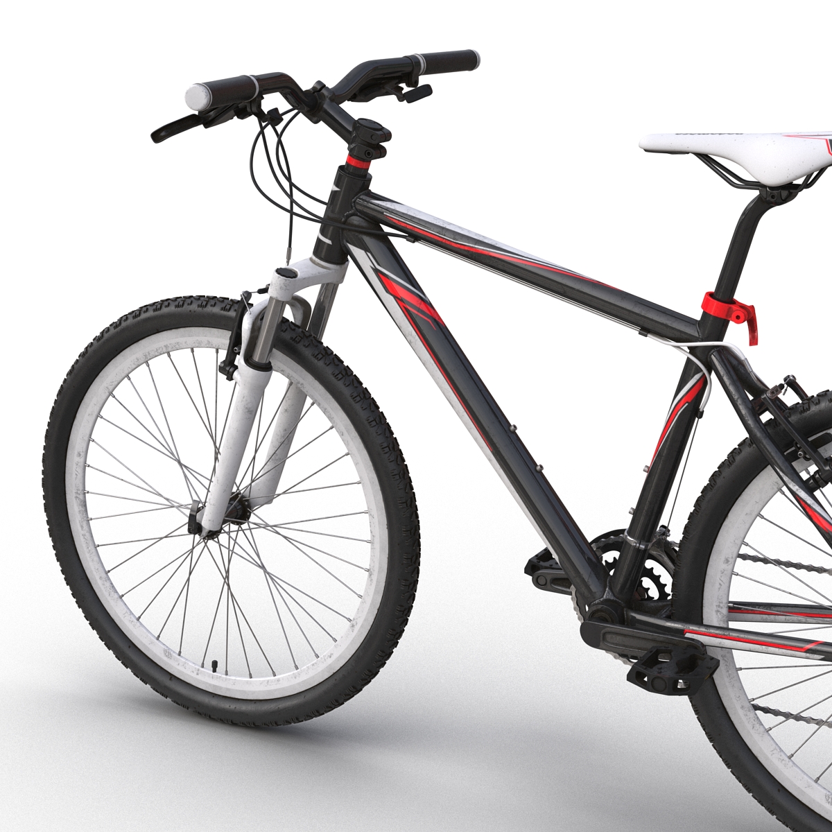 Mountain Bike Generic Red Rigged 3D