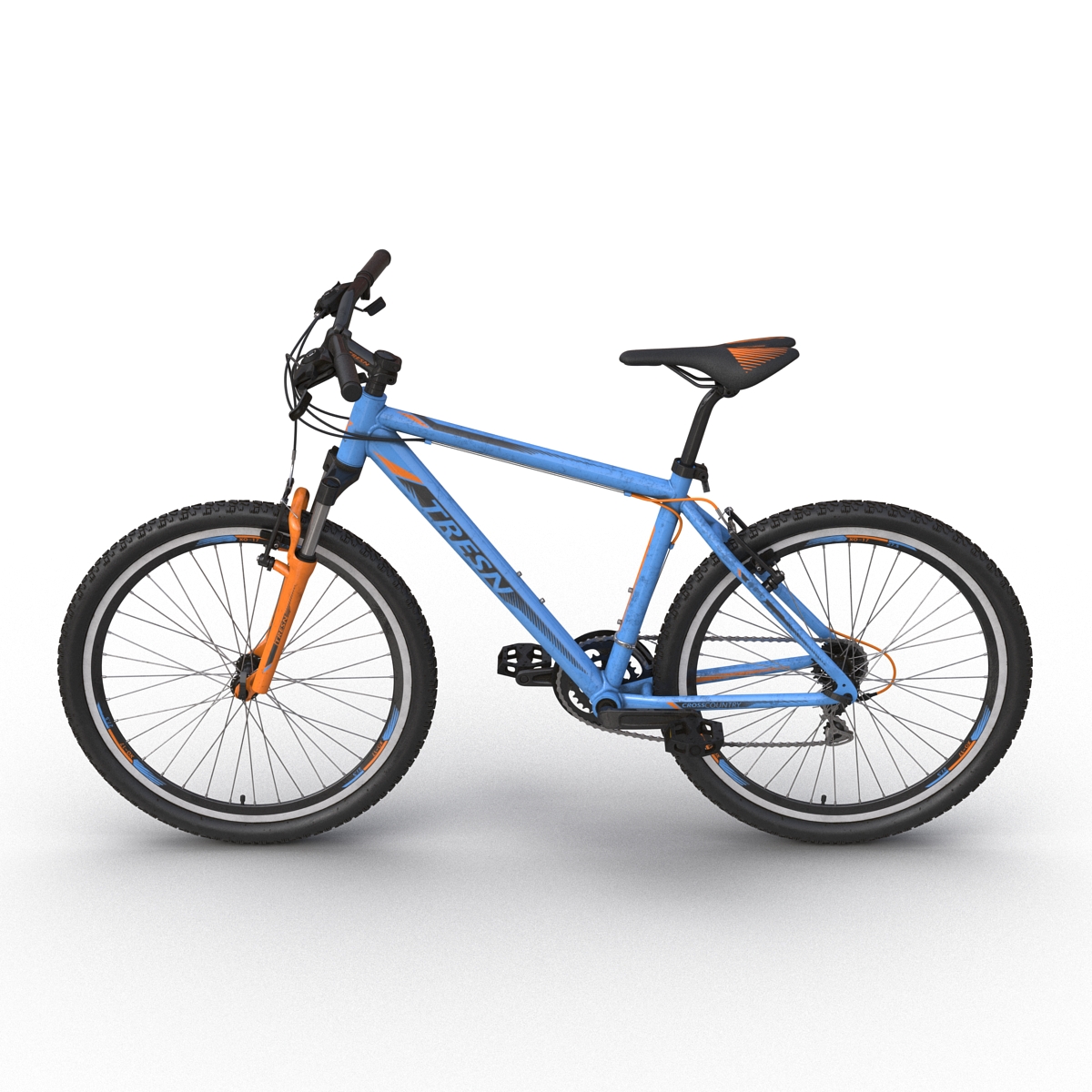 3D model Mountain Bike Blue Rigged