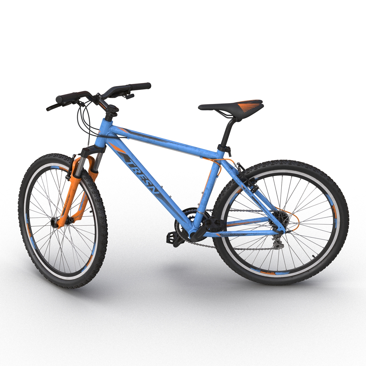 3D model Mountain Bike Blue Rigged