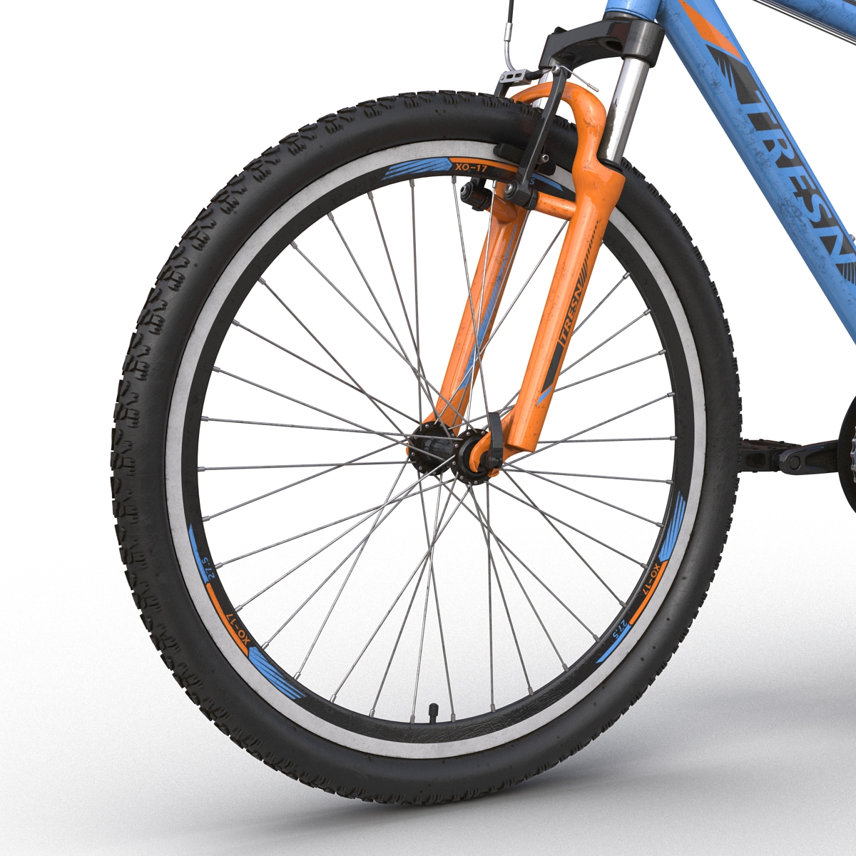 3D model Mountain Bike Blue Rigged