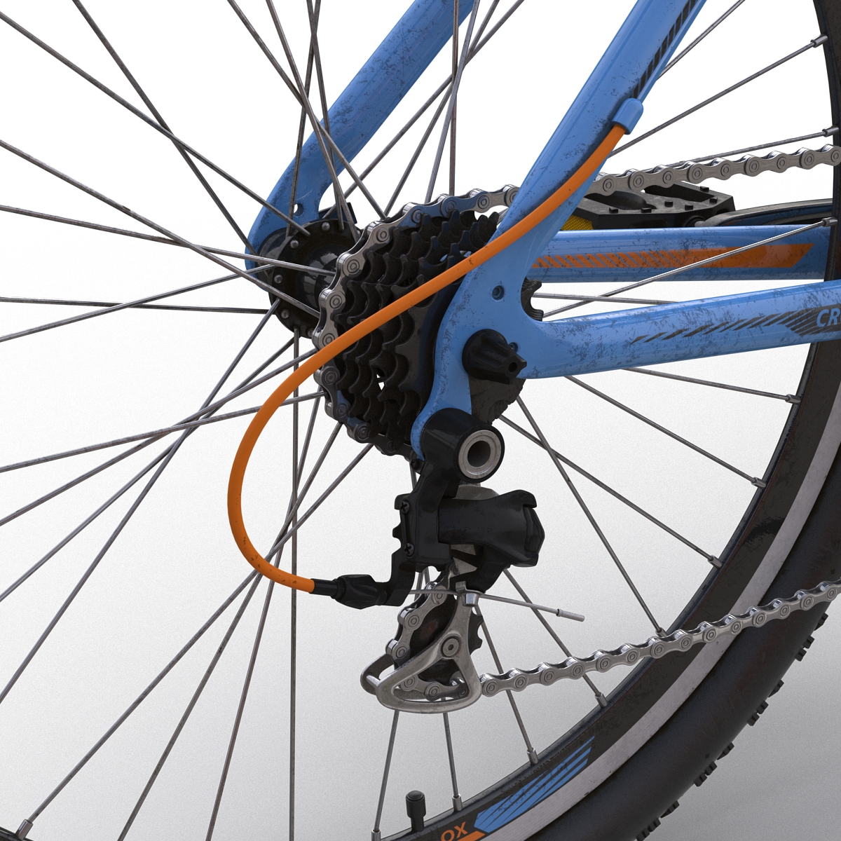 3D model Mountain Bike Blue Rigged