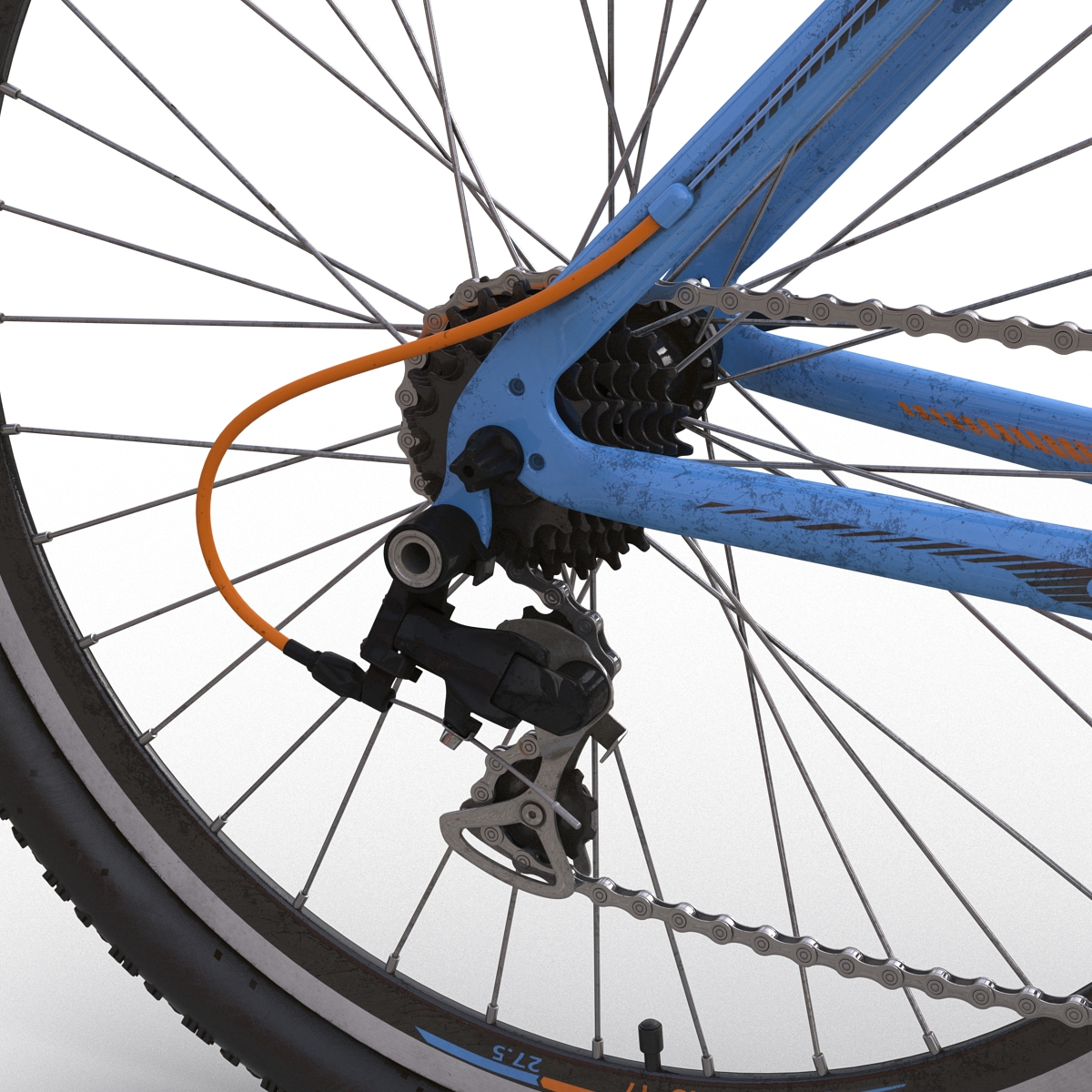 3D model Mountain Bike Blue Rigged