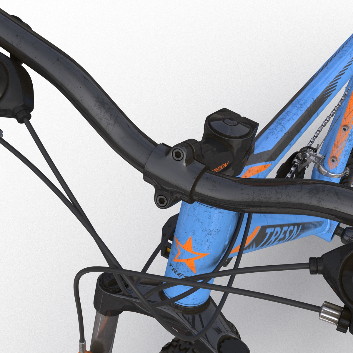 3D model Mountain Bike Blue Rigged