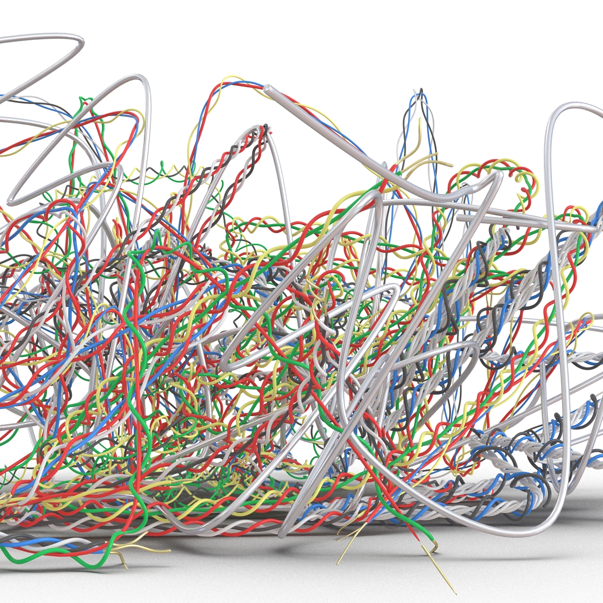 3D Pile of Colorful Plastic Cables 3 model