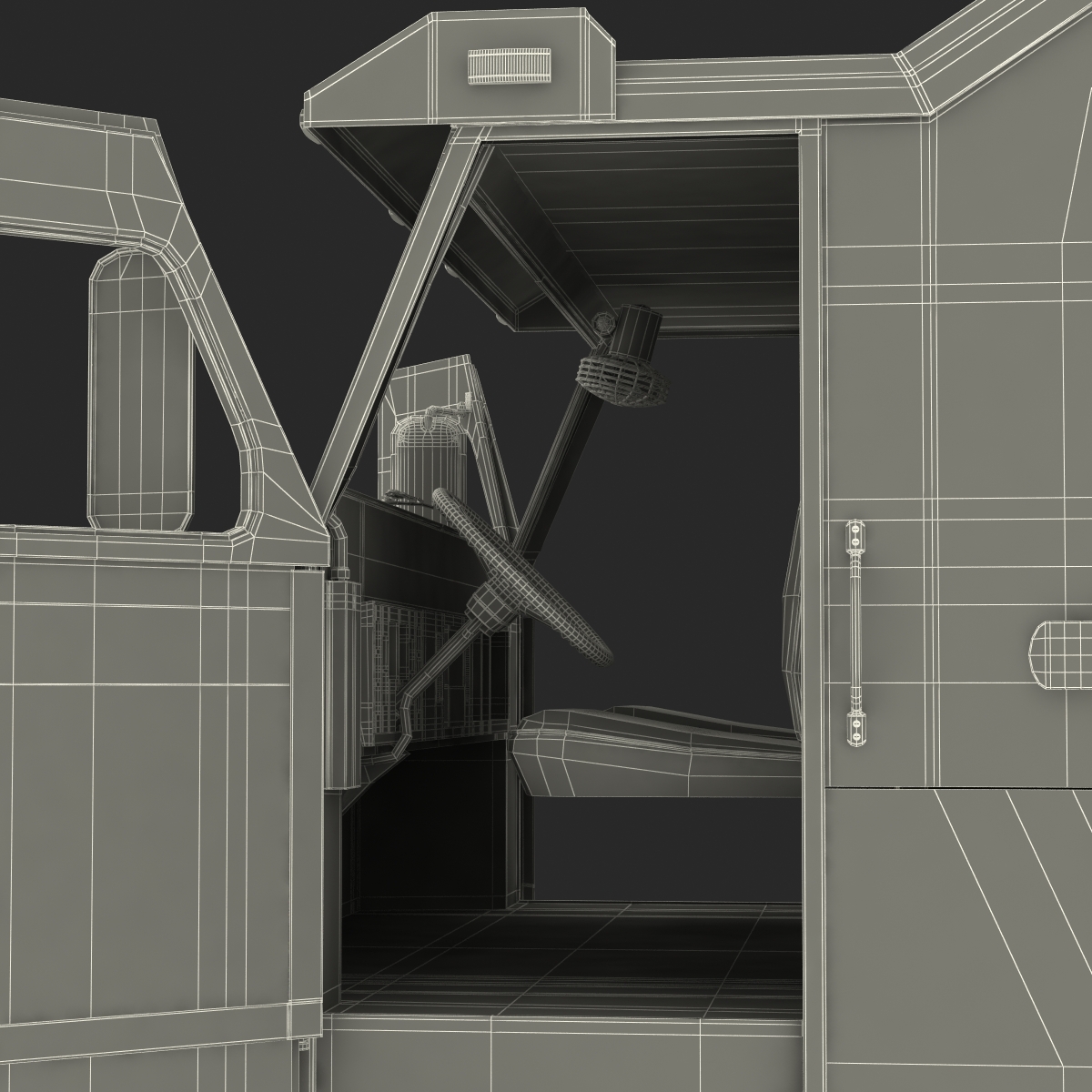 Armored Cash Transport Car Simple Interior 3D