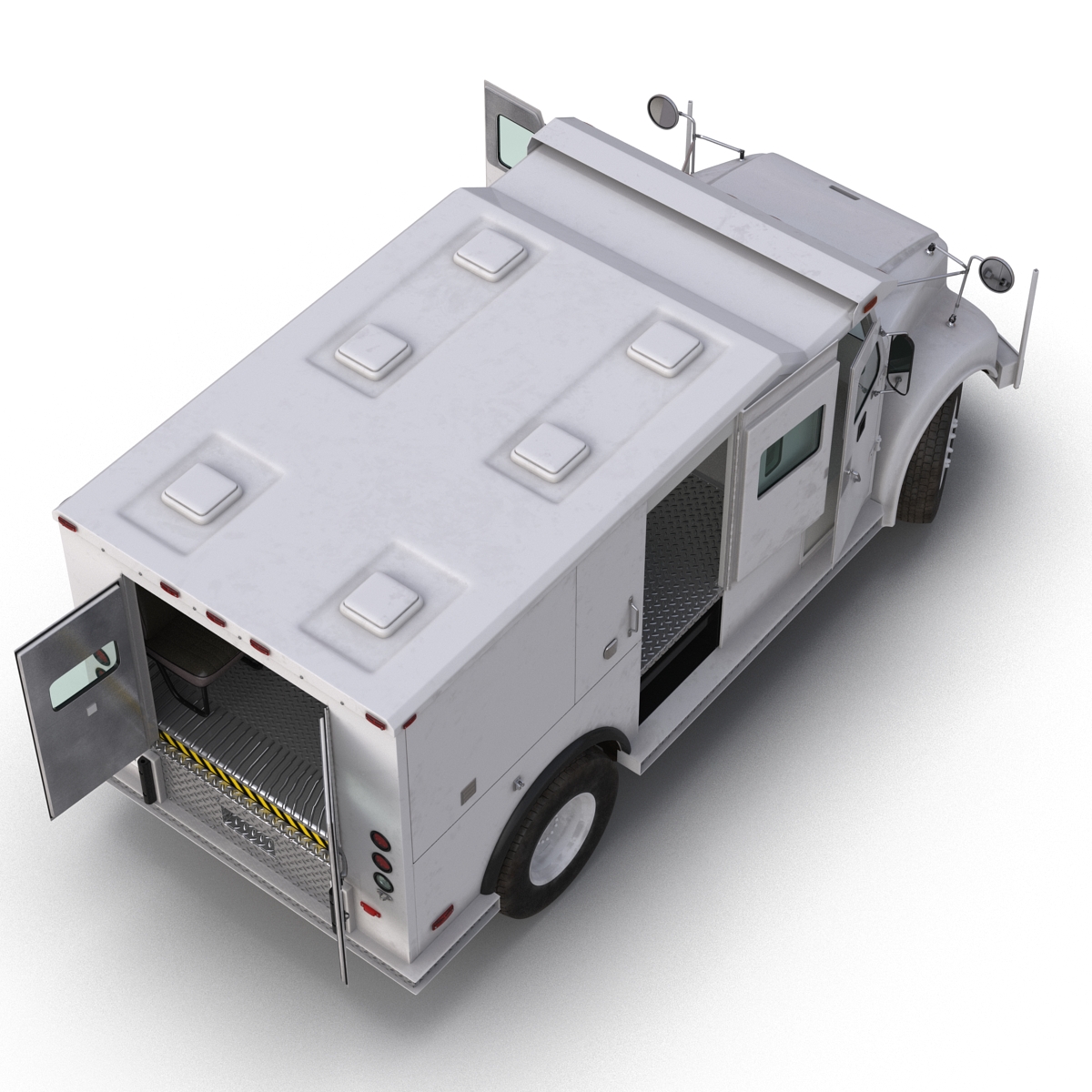 Armored Cash Transport Car Simple Interior 3D