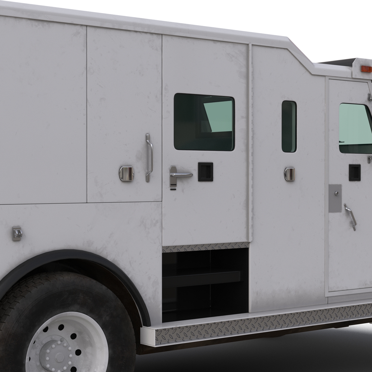 Armored Cash Transport Car Simple Interior 3D