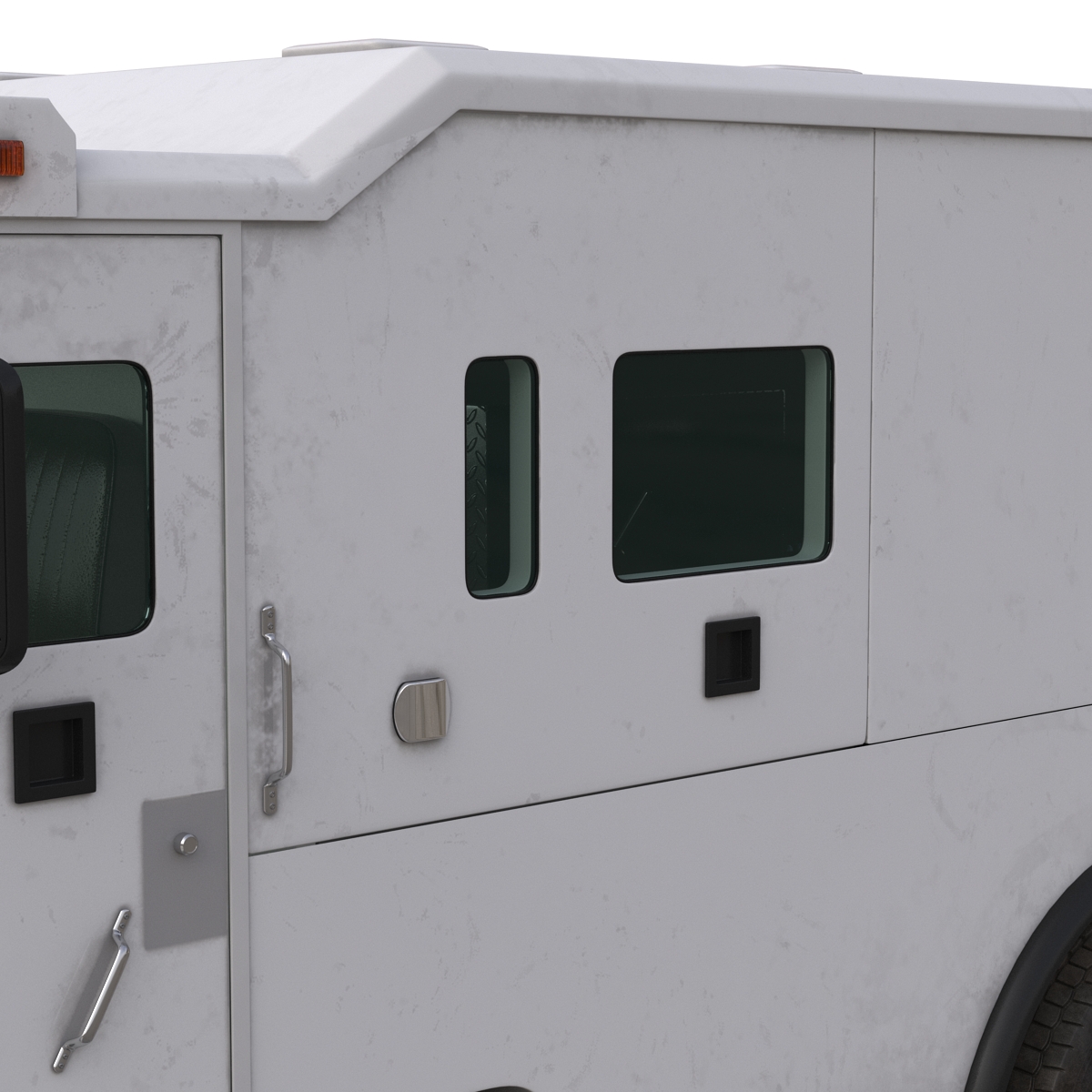 Armored Cash Transport Car Simple Interior 3D