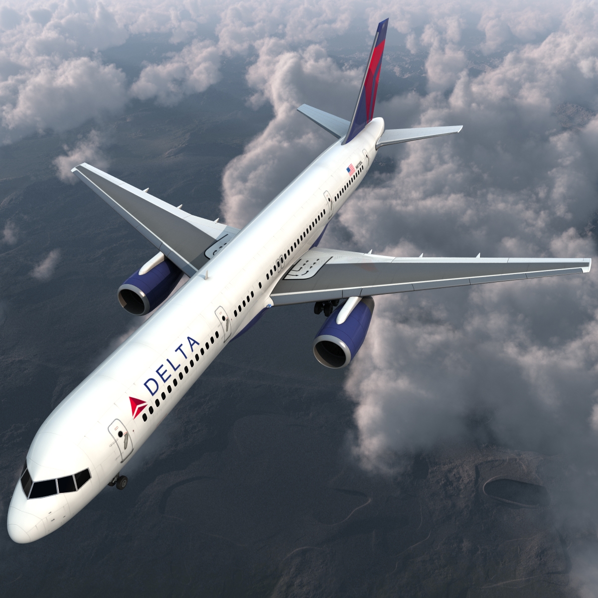 3D model Boeing 757 200 Delta Air Lines