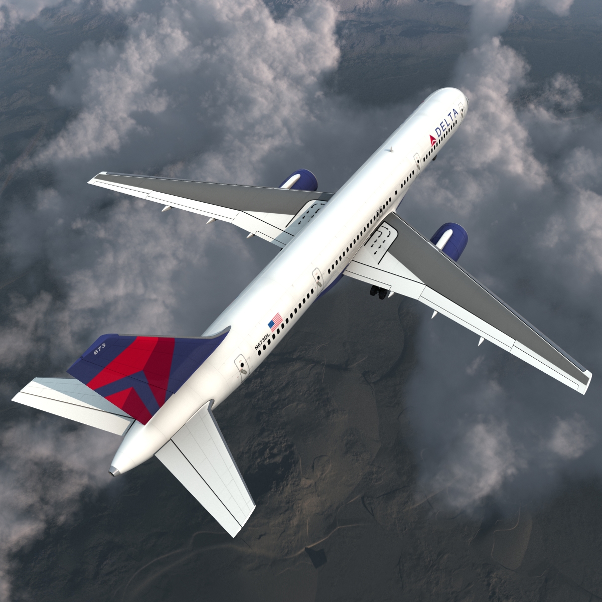 3D model Boeing 757 200 Delta Air Lines