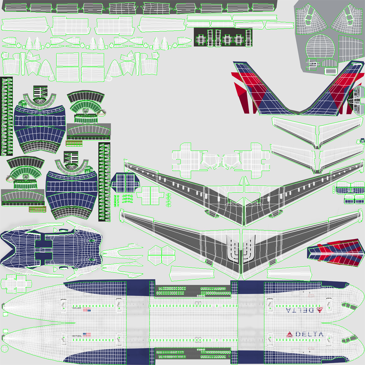 3D model Boeing 757 200 Delta Air Lines