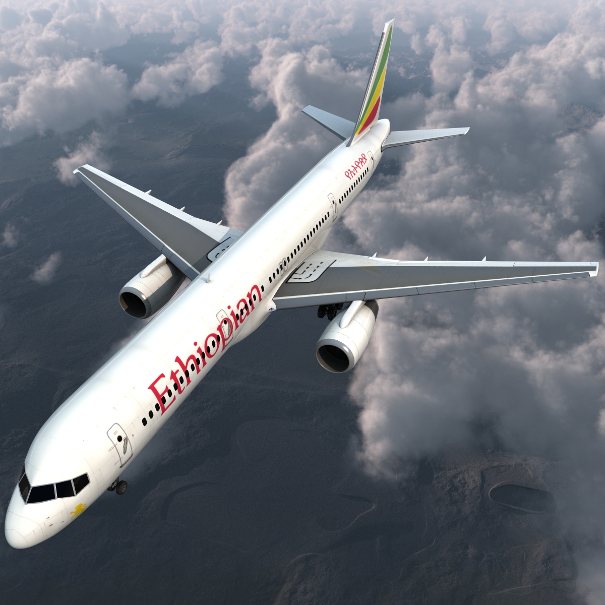 3D Boeing 757 200 Ethiopian Airlines model