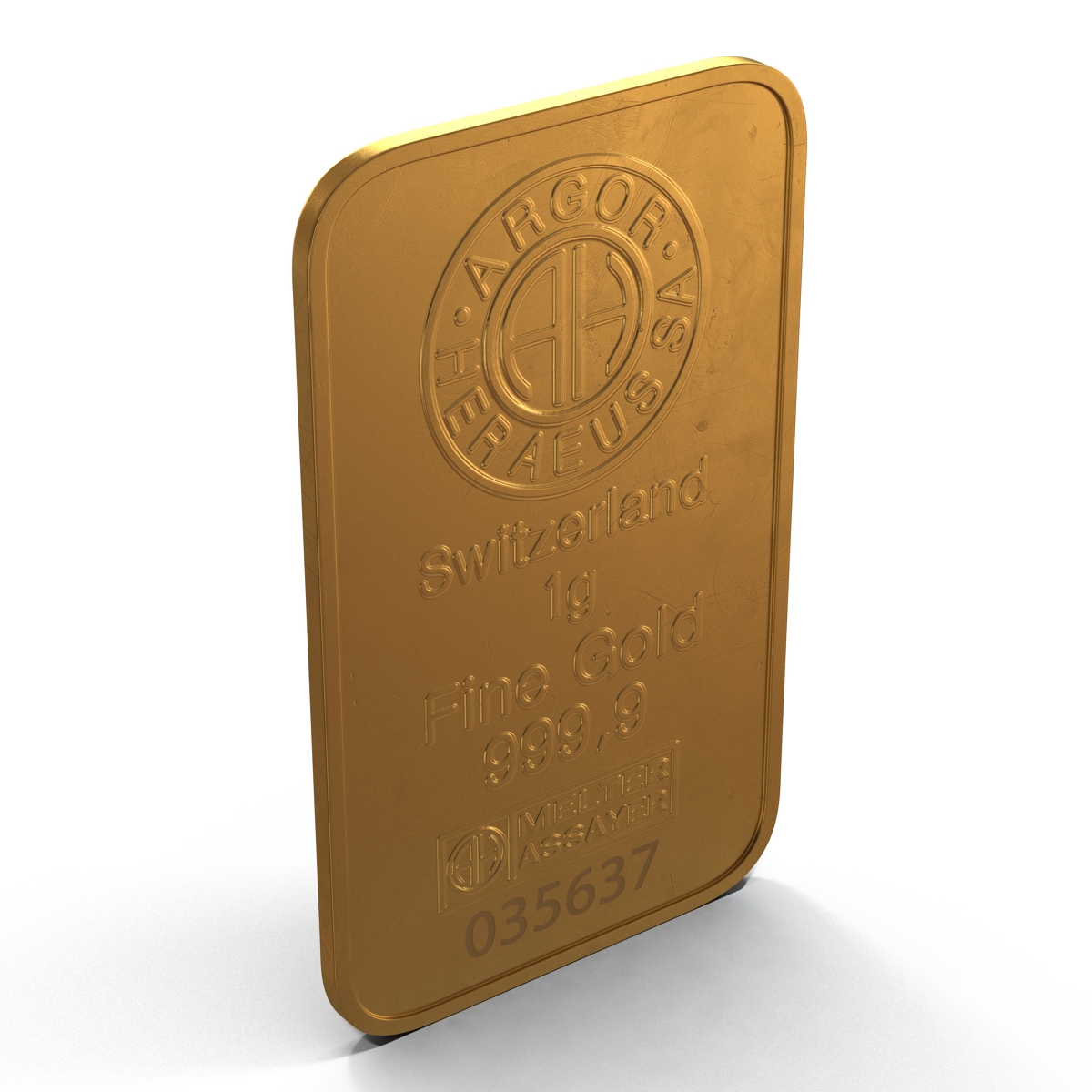 3D Gold Bar 1g