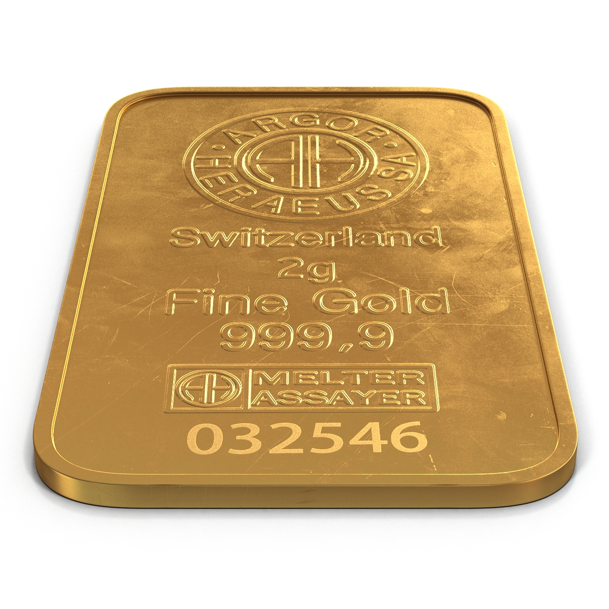 3D Gold Bar 2g