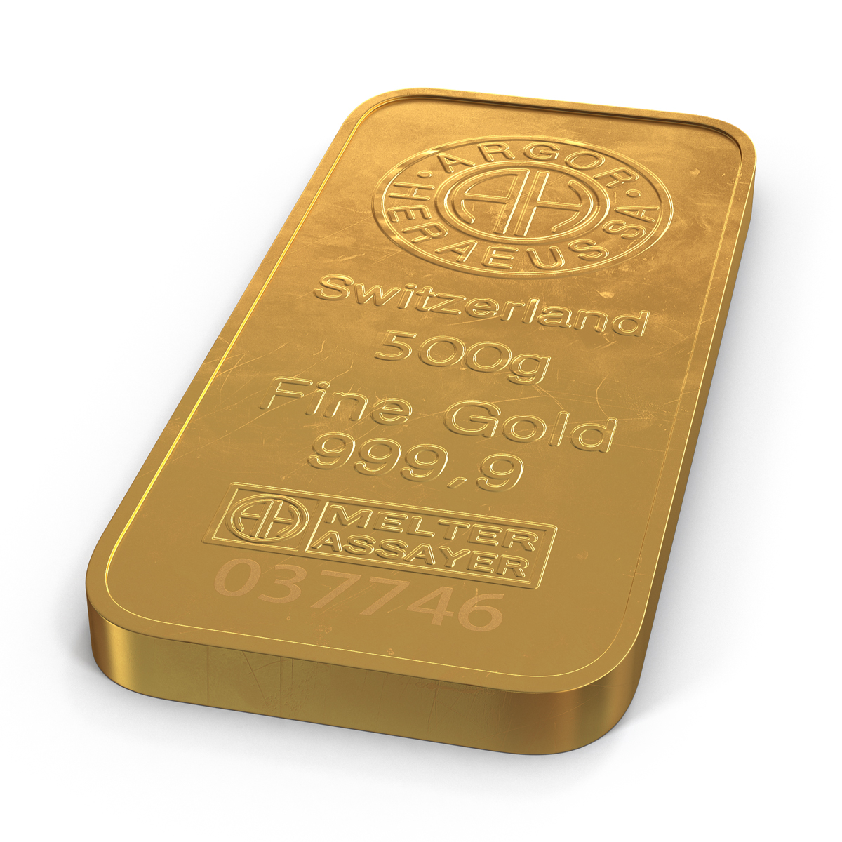 3D Gold Bar 500g model