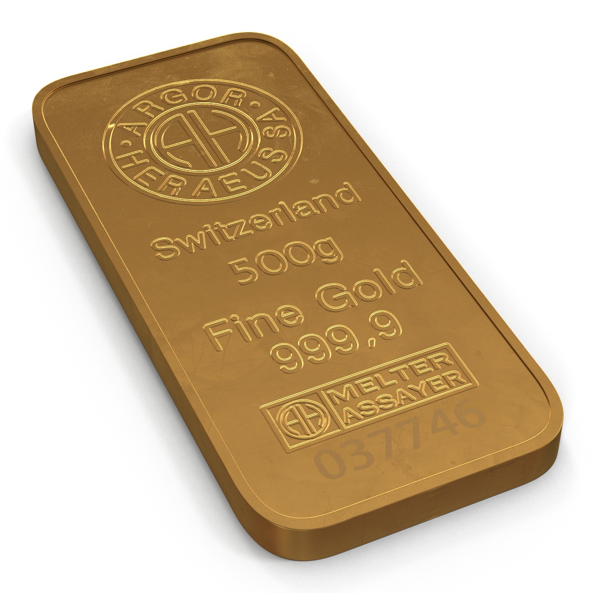 3D Gold Bar 500g model