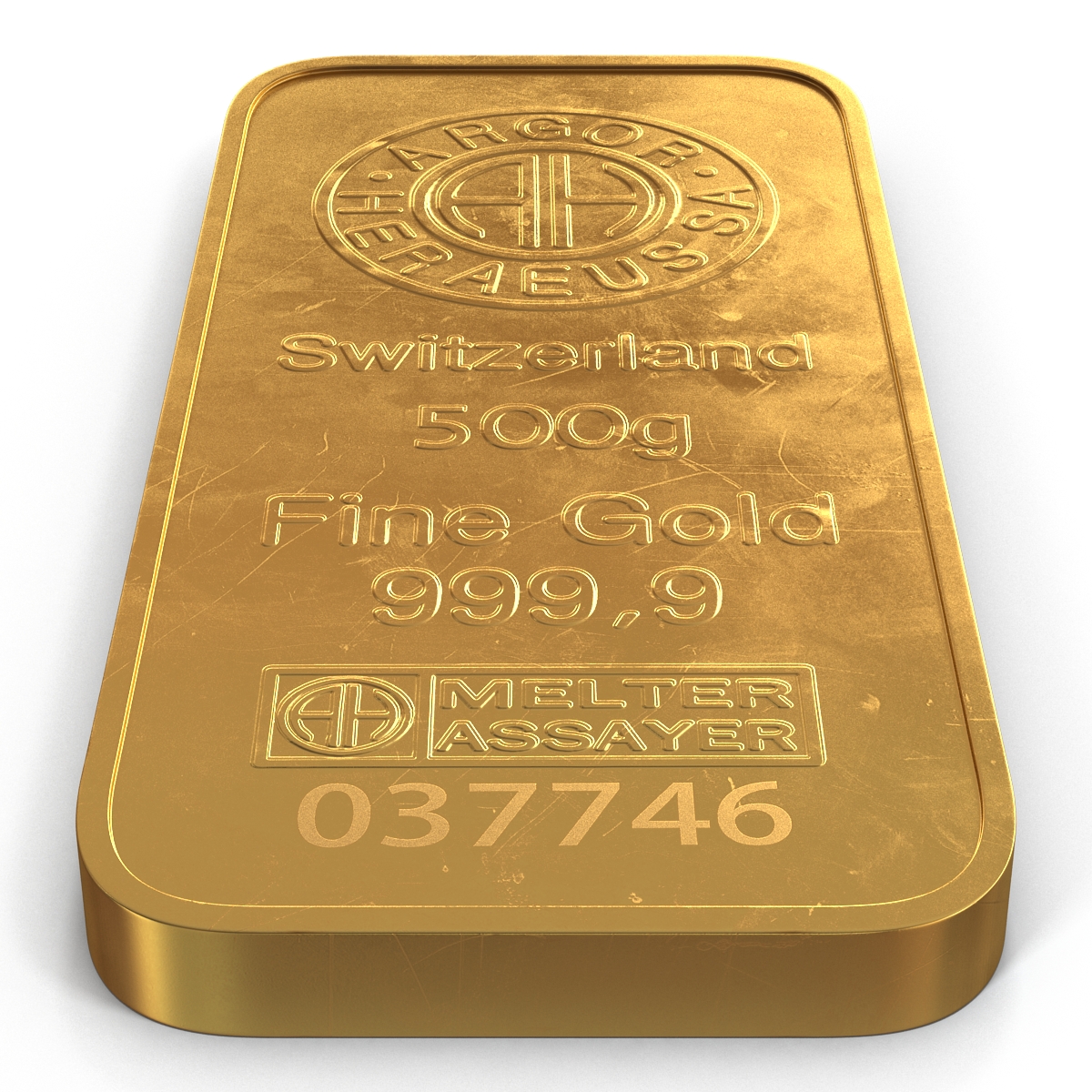 3D Gold Bar 500g model